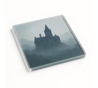 Minimalist Acrylic Coaster Gift - Veil of Thornfield Design for Book Lovers Jane Eyre Bronte, Unique Classic Novel Decor