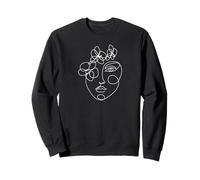 Minimalist Aesthetic Line Art Woman Abstract Artsy Fashion Sweatshirt