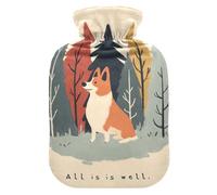 Minimalist All is Well Dog hot Water Bottles with Soft Cover, 2L Water Bag for Hot and Cold Therapies, Period Cramps