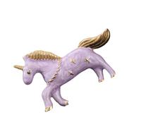 Minimalist Alloy Single Horn Horse Pin Sweet Dreamy Design Brooch Smooth Multi Purpose Accessory Gift Cute Single Horn Horse Pin