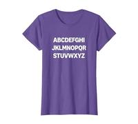 Minimalist Alphabet Typography Design T-Shirt, Women, Purple Heather, 3XL