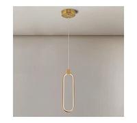 Minimalist Aluminum Chandelier Nordic Oval LED Pendant Light Adjustable Ceiling Lighting Fixture fo Kitchen Island Dining Room Bedroom Bedside Suspended Lamps (Color : White Light -