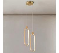 Minimalist Aluminum Chandelier Nordic Oval LED Pendant Light Adjustable Ceiling Lighting Fixture fo Kitchen Island Dining Room Bedroom Bedside Suspended Lamps (Color : White Light -
