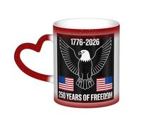 Minimalist American bald eagle 250th (2) Coffee Mugs 11 Oz Heat Sensitive Starry Sky Color Changing Mugs, Ceramic Magic Cup with Handle Personalized Tea Cups Novelty Coffee Cup Gift for Women Men Red