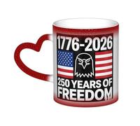Minimalist American bald eagle 250th (3) Coffee Mugs 11 Oz Heat Sensitive Starry Sky Color Changing Mugs, Ceramic Magic Cup with Handle Personalized Tea Cups Novelty Coffee Cup Gift for Women Men Red