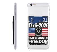 Minimalist American bald eagle 250th (3) Phone Wallet, Stick On Card Holder for Back of Phone Case - Leather Cell Phone Card Wallet Sleeve Adhesive Phone Pocket - Compatible with Most Cell Phones