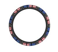 Minimalist American Bald Eagle 250th (3) Printed Steering Wheel Cover Elastic Stretch Car Wheel Wrap Breathable Non-Slip Steering Wheel Protector for Car Truck SUV