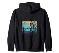 Minimalist Angling Nature Fusion Retro Graphic Zip Hoodie
