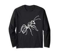 Minimalist Ant Line Art Drawing Insect Illustration Long Sleeve T-Shirt