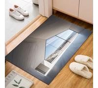 Minimalist Architecture Gray Rugs Living Room - 60x90cm Modern Area Rugs for Bedroom Carpet Non Shedding - Nautical Rocky Landscape Washable Rug Floor Carpets Soft Rug Easy Care