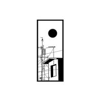 Minimalist Architecture Tattoo Stickers Rectangular Frame Line House Totem