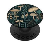 Minimalist Art Aesthetic Magic Mushroom in Dark Green PopSockets Swappable PopGrip
