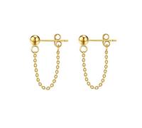 Minimalist Ball Bead Tassel Chain Drop Dangle Earrings for Women Girls S Sterling SilverSilver Tiny Balls Stud Tragus Cartilage Hypoallergenic Pierced Ear Fashion Punk Jewelry