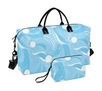 Minimalist Balls Blue Wave Decorative Large Bag Sports Gym Bag with Toiletry Bag for Sports Large Capacity bolso para en Avion