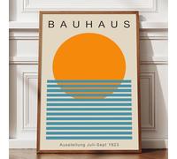 Minimalist Bauhaus Canvas Wall Art Sunrise Sunset Pictures Boho Sun Artwork Mid Century Modern Painting Geometric Gallery Wall Art Bauhaus Exhibition Poster Abstract Geometric Prints 16x24in Unframed
