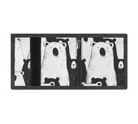 Minimalist Bears in A Row Trifold Wallet for Men | Slim Front Pocket with Key Hook | Extra Capacity Billfold with 8 Card Slots | 1 Clear Id Window | 1 Zip Coin Pocket | Gift for Him