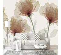 Minimalist Beautiful Hand Drawn Pink Flowers 3D Wallpaper Easy Install Feature Office Living Room Sofa Bedroom TV Background Wall Decoration-250cm×170cm