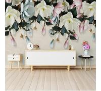 Minimalist Beautiful Plants Flowers Butterflies 3D Wallpaper Easy Install Feature Office Living Room Sofa Bedroom TV Background Wall Decoration-400cm×280cm