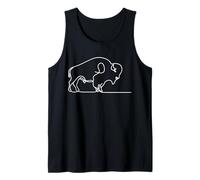 Minimalist Bison One Line Drawing Wildlife Art Tank Top