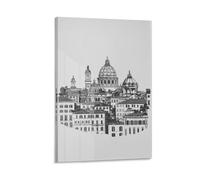Minimalist Black And Italian Architecture Wall Art Paintings Canvas Prints Poster Artwork for Living Room Bedroom Bathroom Office Home Decor 12x18inch(30x45cm)