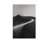 Minimalist Black And White Desert Dunes Abstract Sand Texture Landscape Canvas Poster Bedroom Decor Landscape Office Room Decor Gift 20x30inch(50x75cm)