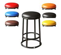 Minimalist Black Metal Round Bar Stool - 55cm Kitchen Seating Three-Layer Circular Design Easy Assembly Stylish &Stool for Home or Commercial Use