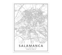 Minimalist Black White Spain Cities Maps Salamanca Posters Prints Wall Art Canvas Painting Living Room Home Decor 40X50Cm Unframed