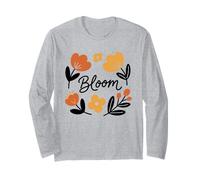Minimalist Bloom Boho Abstract Floral Retro Botanical Art Long Sleeve T-Shirt