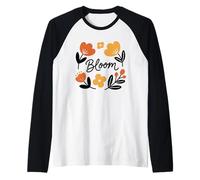 Minimalist Bloom Boho Abstract Floral Retro Botanical Art Raglan Baseball Tee