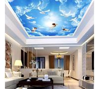 Minimalist Blue Sky White Clouds Flying Birds Angel 3D Wallpaper Luxury Home Dining Decor Paste Sofa Living Room The Wall for Bedroom Mural-250cm×170cm