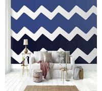 Minimalist Blue White Wave Stripe 3D Wallpaper Luxury Home Dining Decor Paste Sofa Living Room The Wall for Bedroom Mural-250cm×170cm