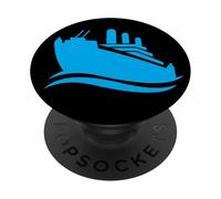 Minimalist Boat Cruise Ship Silhouette Design PopSockets Adhesive PopGrip