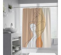 Minimalist Body Pattern Bath Curtain Expressive Outline and Gradient Shapes Shower Curtain Modern Abstract Bathtub Curtain Waterproof Polyester Fabric 90 x 180 cm