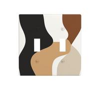 Minimalist Bohemian Abstract Composition Double Gang Toggle Light Cover Wall Plate Switch Decor Standard Size - 11.4x11.4cm