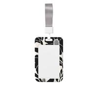 Minimalist Botanical Flower Leaves Vintage Sliding Id Badge Holder Hard Plastic Work Card Case Name Tag Protector for Nurses Office