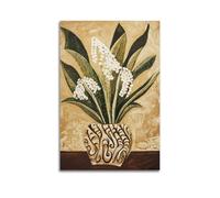 Minimalist Botanical Wall Art, Neutral Warm Tan Beige Vase Floral Art Printed from Original Paintings for Entryway Bedroom Living Room Hanging Paintings Poster 08x12inch(20x30cm)
