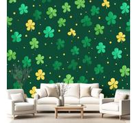 Minimalist Botanical Wall Mural 450 x 315 cm(W x H), Clover Forest Green Wallpaper Wall Art Poster Picture for Bedroom Living Room Corridor Boy Girl Bedroom Gift Decoration