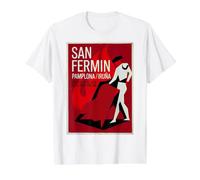 Minimalist Bull Silhouette Pamplona Spain San Fermin Value Graphic T-Shirt, Men, White, M