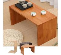 Minimalist C-Shape Solid Wood Couch Table - Multi-Functional Small TV Tray & End Table Modern Sofa Side Table & Nightstand in Caramel Finish