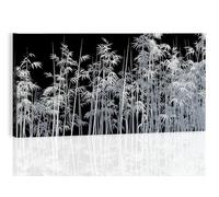 Minimalist Canvas Prints 140L x 70W cm, Custom Framed Country Botanical Black White Bamboo Leaves Photo Wall Art, Waterproof Black Picture Gifts & Decoration for Living Room, Bedroom, Hallway