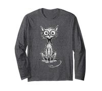Minimalist Cat Art Scribble Abstract Line Sketch Drawing Long Sleeve T-Shirt