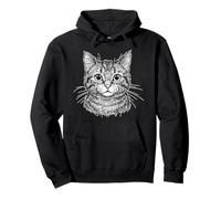 Minimalist Cat Art Scribble Abstract Line Sketch Drawing Pullover Hoodie