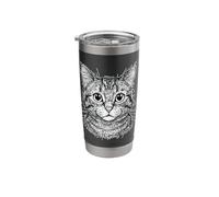 Minimalist Cat Art Scribble Abstract Line Sketch Drawing Stainless Steel Insulated Tumbler