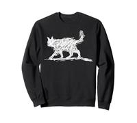 Minimalist Cat Art Scribble Abstract Line Sketch Drawing Sweatshirt