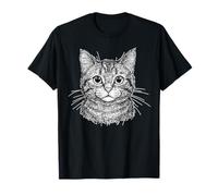 Minimalist Cat Art Scribble Abstract Line Sketch Drawing T-Shirt