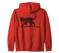 Minimalist Cat Art Scribble Abstract Line Sketch Drawing Zip Hoodie