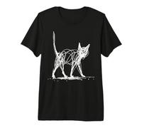 Minimalist Cat & Hand-Drawn Cat Premium T-Shirt