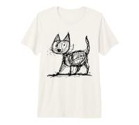 Minimalist Cat, Hand-Drawn Cat Premium T-Shirt