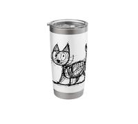 Minimalist Cat, Hand-Drawn Cat Stainless Steel Insulated Tumbler