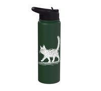 Minimalist Cat & Hand-Drawn Kitten Stainless Steel Insulated Water Bottle
